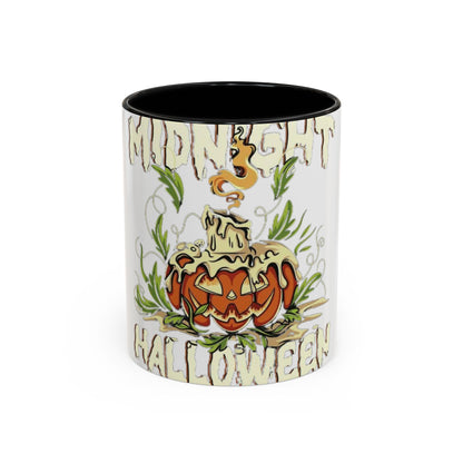 Halloween Accent Coffee Mug with Pumpkin Design, Halloween Gift, Spooky Decor, Fall Celebration, Autumn Coffee Mug